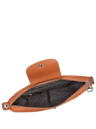 Longchamp 'le Pliage Xtra' Brown Medium Shoulder Bag With Adjustable And Removable Shoulder Steap And Embossed In Brown