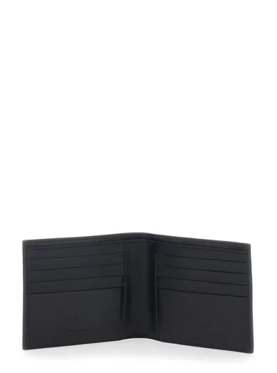 Ferragamo Revival Black Wallet With Gancini Buckle On The Front In Hammered Leather Man In Black