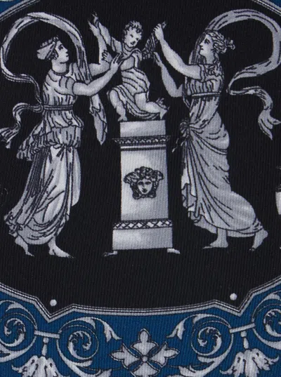Versace Pattern-printed Tie In Blue