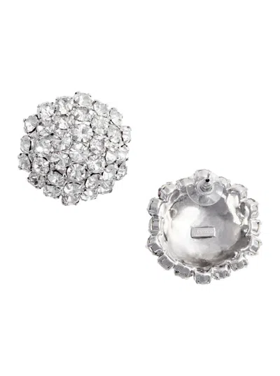 Self-portrait Crystal Flower Earrings In Silver