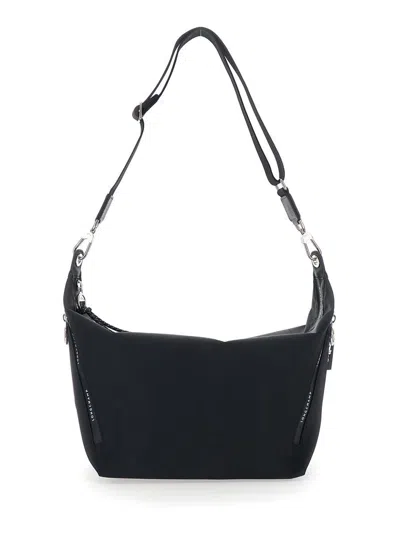 Longchamp 'le Pilage Energy' Black Medium Crossbody Bag With Adjustable And Removable Shoulder Strap And Logo  In Black