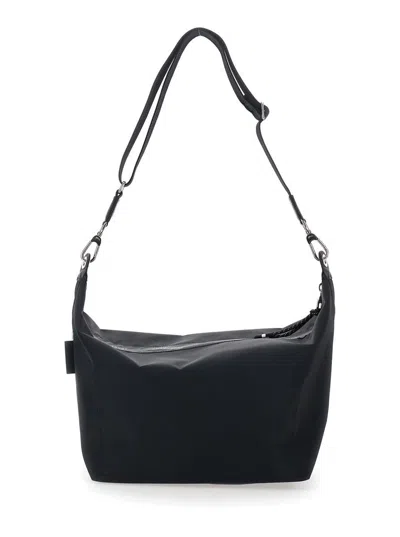 Longchamp 'le Pilage Energy' Black Medium Crossbody Bag With Adjustable And Removable Shoulder Strap And Logo  In Black