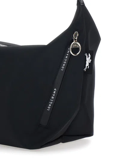 Longchamp 'le Pilage Energy' Black Medium Crossbody Bag With Adjustable And Removable Shoulder Strap And Logo  In Black