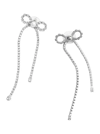 Self-portrait Crystal-embellished Drop Earrings In Metallic