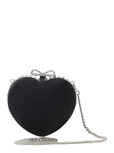 Self-portrait Crystal Heart Clutch Bag In Multi