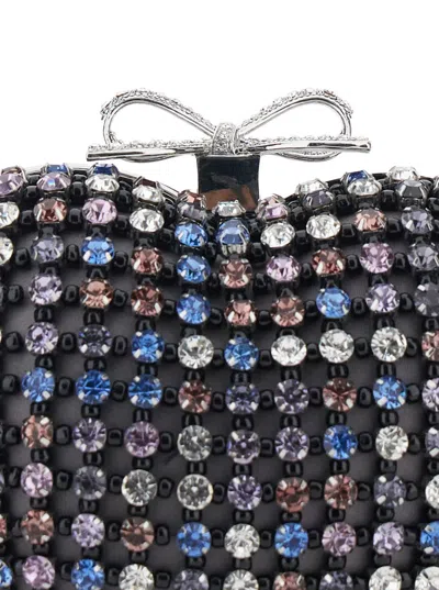Self-portrait Crystal Heart Clutch Bag In Multi