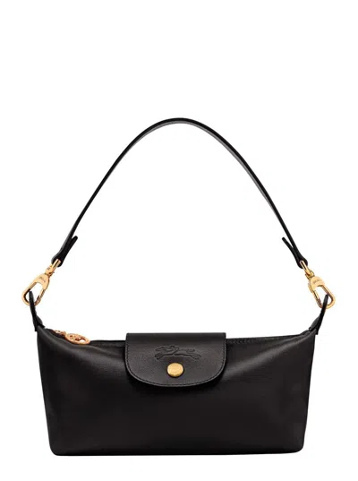 Longchamp 'le Pilage Xtra' Black Crossbody Bag With Removable Shoulder Strap And Embossed Logo On The Front In In Black