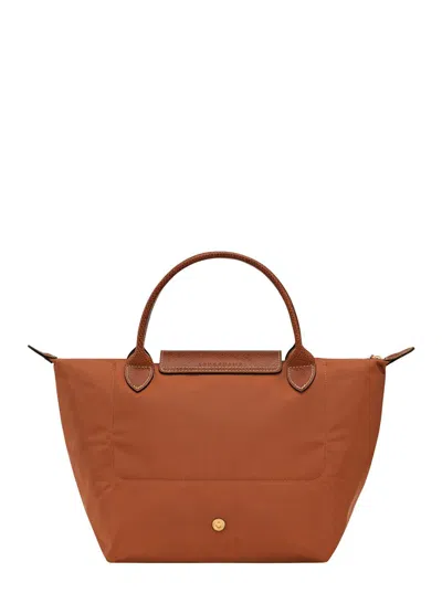Longchamp 'le Pliage S' Brown Handbag With Engraved Logo In Recycled Canvas Woman In Brown