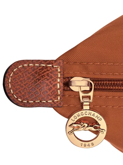 Longchamp 'le Pliage S' Brown Handbag With Engraved Logo In Recycled Canvas Woman In Brown