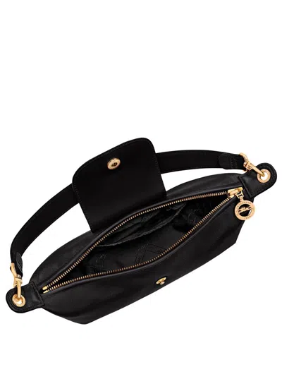 Longchamp 'le Pilage Xtra' Black Crossbody Bag With Removable Shoulder Strap And Embossed Logo On The Front In In Black