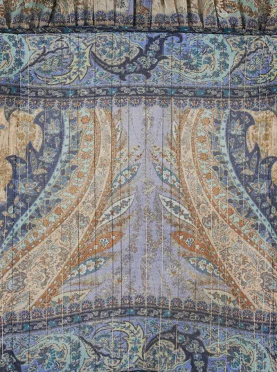 Zimmermann Wanderlust Multicolor Crewneck Mini Dress With Puffed Long Sleeves And All-over Print In Cotton And  In Multi