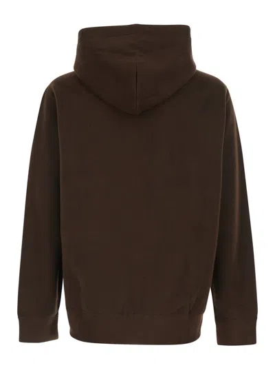 Polo Ralph Lauren Brown Sweatshirt With Drawstring Hood And Pony Embroidery On The Front In Cotton Blend Man In Brown
