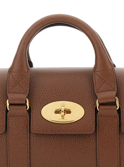 Mulberry Bayswater Mini Brown Handbag With Twist Lock In Hammered Leather Woman In Brown