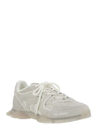 Axel Arigato Eris White Sneaker With Side Logo Lettering And Panel Design In Suede Man In Neutral