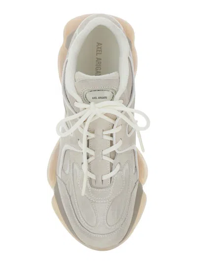 Axel Arigato Eris White Sneaker With Side Logo Lettering And Panel Design In Suede Man In Neutral