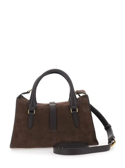 Mulberry Small Suede Roxanne Top-handle Bag In Brown
