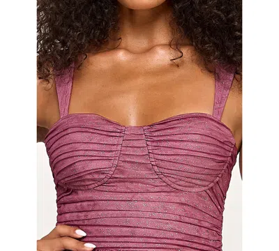 Seni & Cade Juniors' Sweetheart Neck Short Dress In Pink