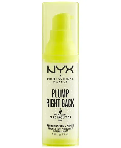 Nyx Professional Makeup Plump Right Back Electrolytes Plumping Primer Serum - 1.01 oz In Transparent