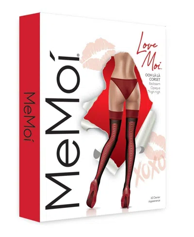 Memoi Women's Corset Backseam Thigh High Stockings In Multi