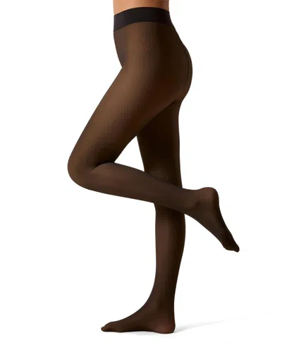 Memoi Women's Sheer Illusion Fleece-lined 80-denier Thermal Tights