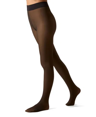 Memoi Women's Sheer Illusion Fleece-lined 80-denier Thermal Tights