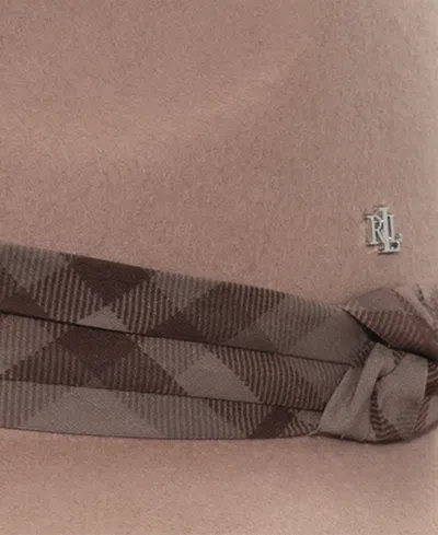 Ralph Lauren Women's Felted Wool Fedora Hat With Printed Band In Brown