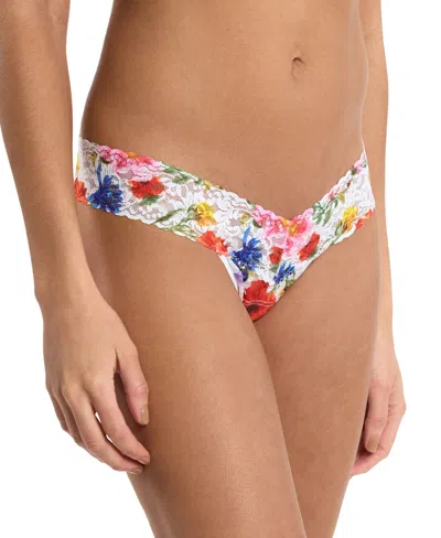 Hanky Panky Women's Printed Signature Lace Low Rise Thong In Multi