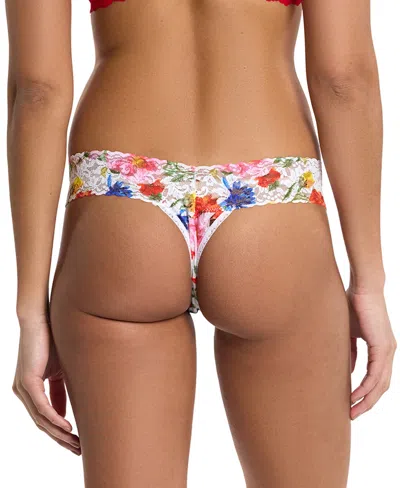 Hanky Panky Women's Printed Signature Lace Low Rise Thong In Multi