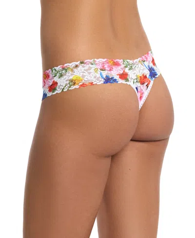Hanky Panky Women's Printed Signature Lace Low Rise Thong In Multi