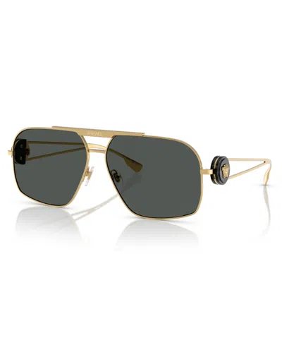 Versace Medusa Pilot-frame Sunglasses In Gray