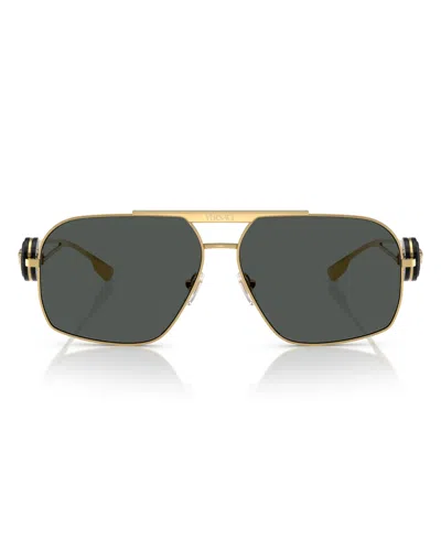 Versace Medusa Pilot-frame Sunglasses In Gray