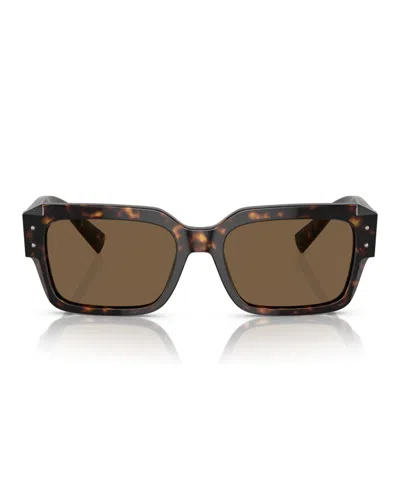 Dolce & Gabbana Sharped Rectangle-frame Sunglasses In Brown