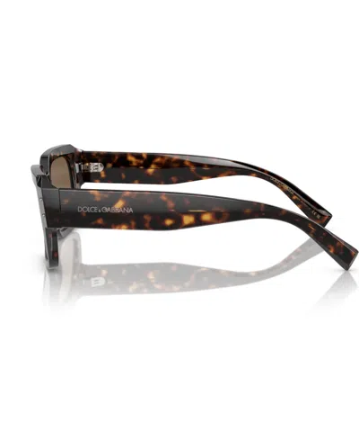 Dolce & Gabbana Sharped Rectangle-frame Sunglasses In Brown