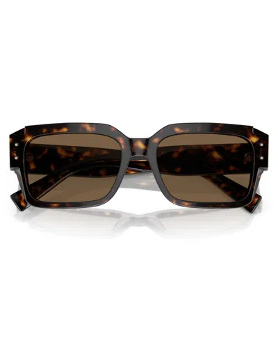 Dolce & Gabbana Sharped Rectangle-frame Sunglasses In Brown