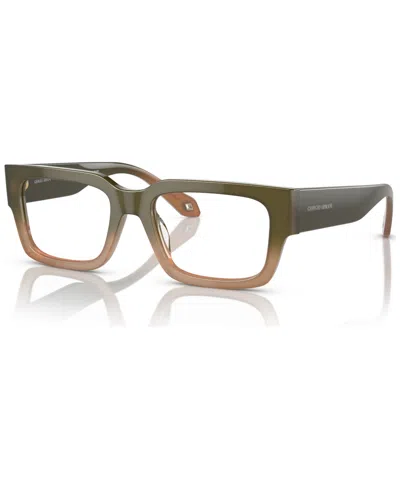 Giorgio Armani Men's Rectangle Eyeglasses, Ar7243u 53 In Green