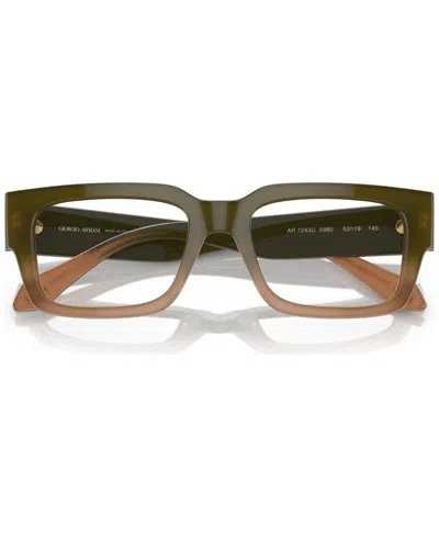 Giorgio Armani Men's Rectangle Eyeglasses, Ar7243u 53 In Green
