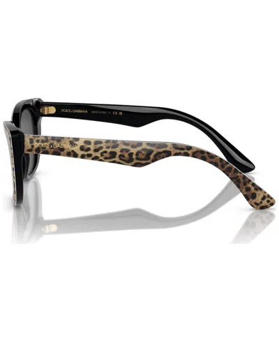 Dolce & Gabbana Cheetah-print Cat-eye Frame Sunglasses In Gray