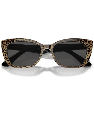 Dolce & Gabbana Cheetah-print Cat-eye Frame Sunglasses In Gray