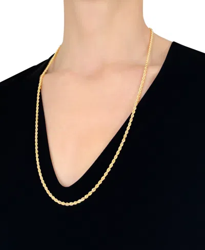 Italian Gold Forza Rope Chain 26" Necklace (3-1/5mm) In 14k Gold In Gold