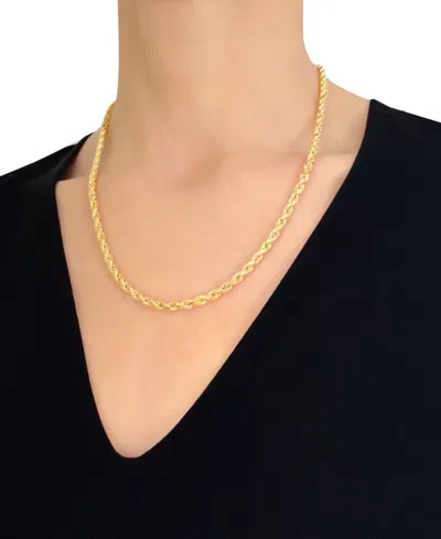 Italian Gold Forza Rope Chain 20" Necklace (4-1/10mm) In 14k Gold In Gold