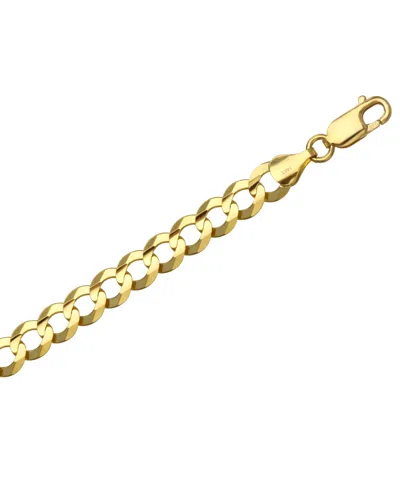 Italian Gold 24" Open Curb Link Chain Necklace (7mm) In Solid 14k Gold In Gold