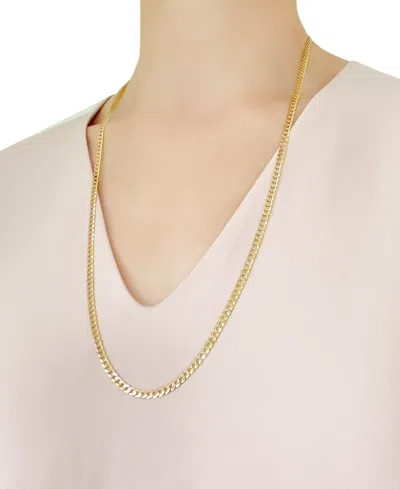 Italian Gold 28" Two-tone Open Curb Link Chain Necklace (3-5/8mm) In Solid 14k Gold & White Gold In Gold