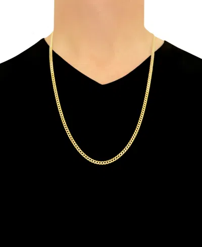 Italian Gold 28" Two-tone Open Curb Link Chain Necklace (3-5/8mm) In Solid 14k Gold & White Gold In Gold