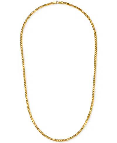Macy's Polished Square Wheat 24" Chain Necklace (3mm) In 14k Gold In Gold