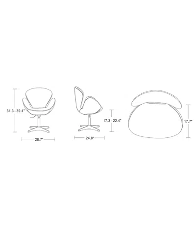 Manhattan Comfort Raspberry Adjustable Upholstered Swivel Chair