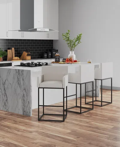 Manhattan Comfort Ambassador Leatherette Upholstered Barstool In Multi