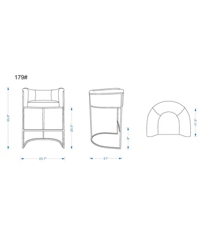 Manhattan Comfort Cosmopolitan Leatherette Upholstered Counter Stool In Multi