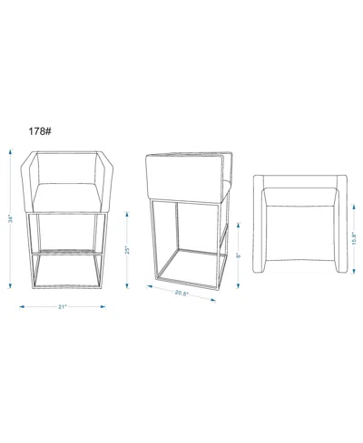 Manhattan Comfort Embassy Leatherette Upholstered Counter Stool In Multi