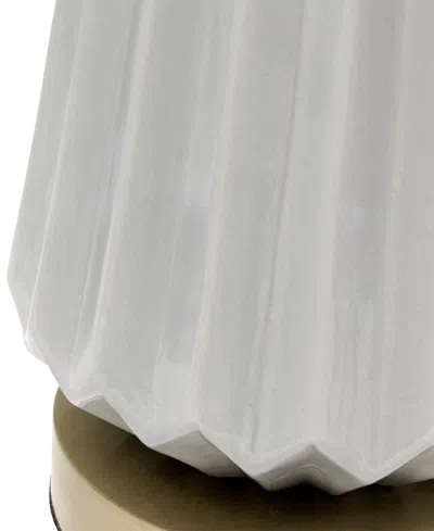 All The Rages 25" Classic Fluted Ceramic And Metal Table Lamp With White Fabric Shade For Bedside Desk Foyer End T