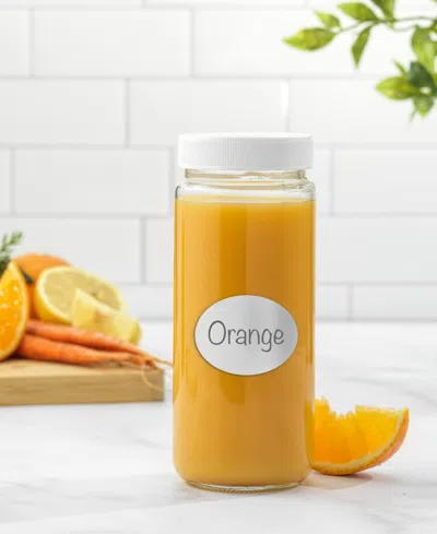 Joyjolt Glass Canning Juice Bottles With Lids, Set Of 8 In White